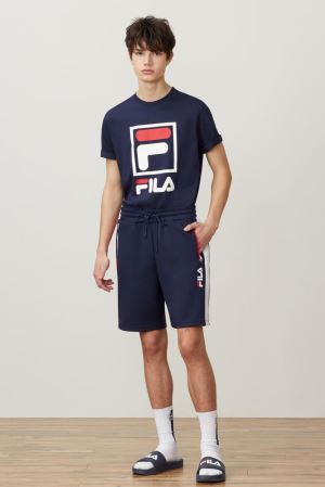 FILA Fiaten Shorts Navy / Red / White,Mens Clothing | CA.DHFKYN814